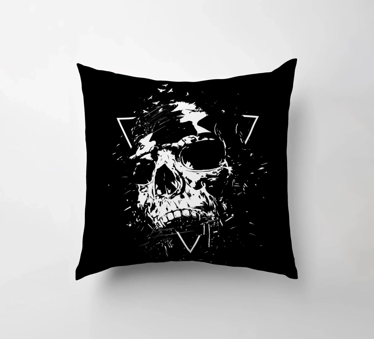 Skull X (b&w) cuscino da Balazs Solti