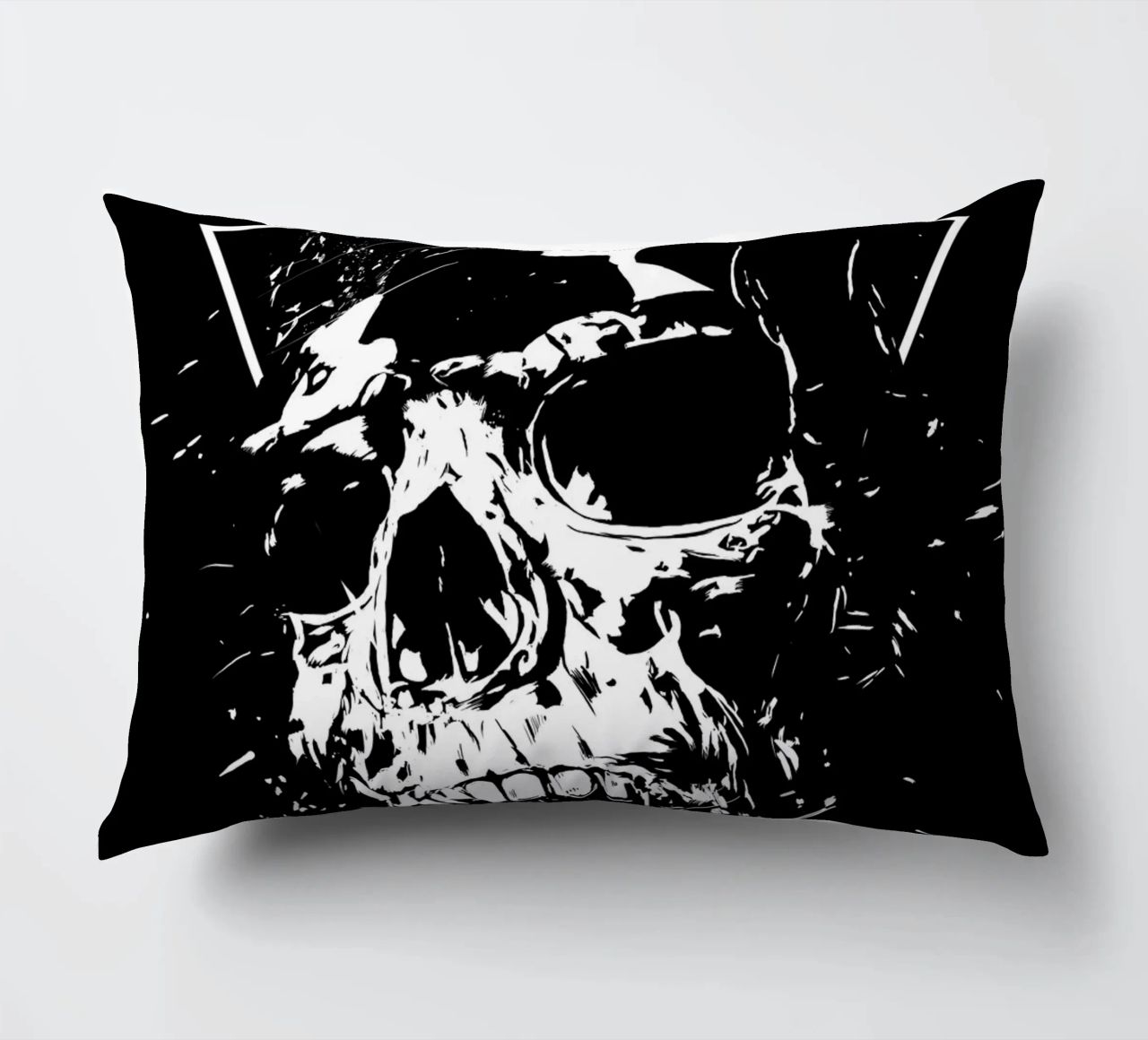 Skull X (b&w) cuscino da Balazs Solti