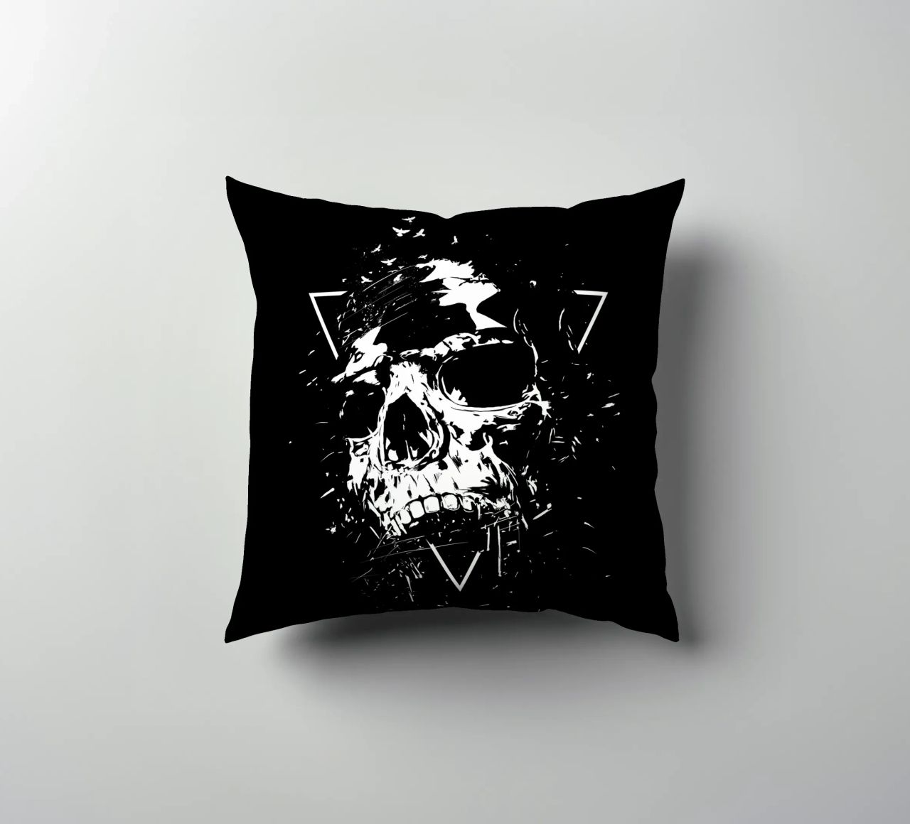 Skull X (b&w) cuscino da Balazs Solti