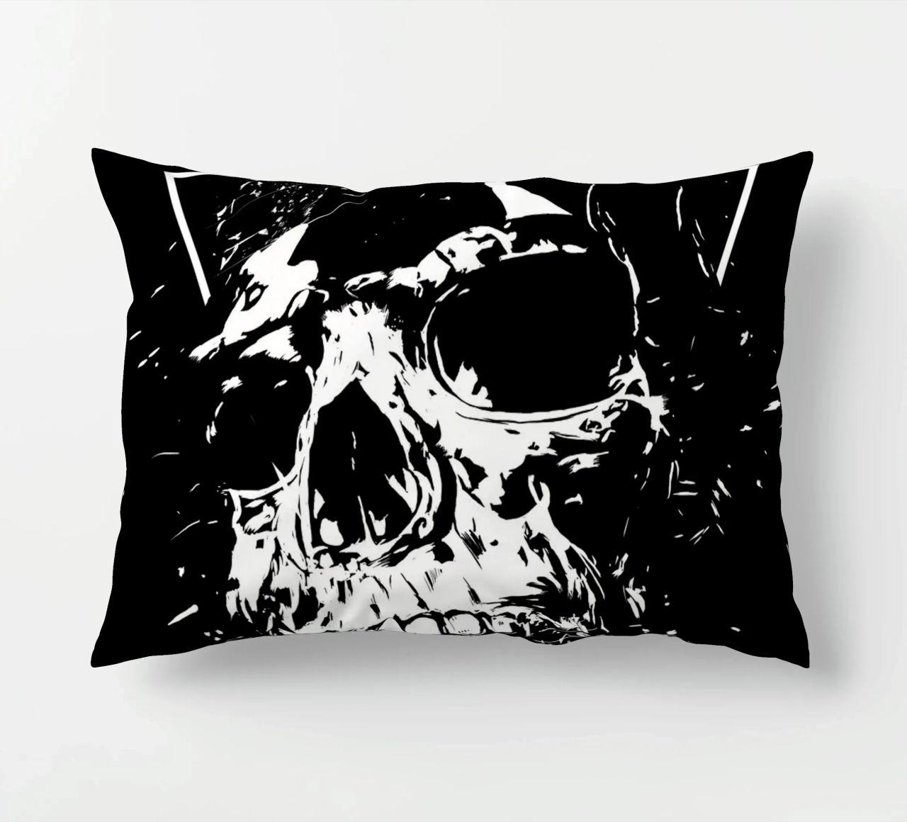 Skull X (b&w) cuscino da Balazs Solti