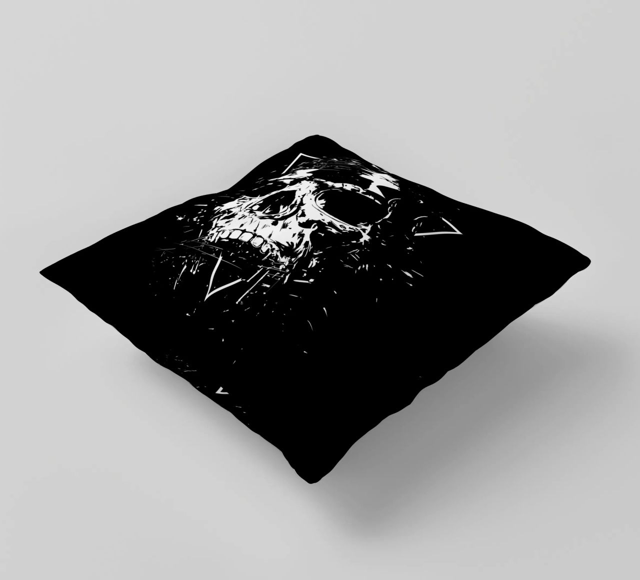 Skull X (b&w) cuscino da Balazs Solti