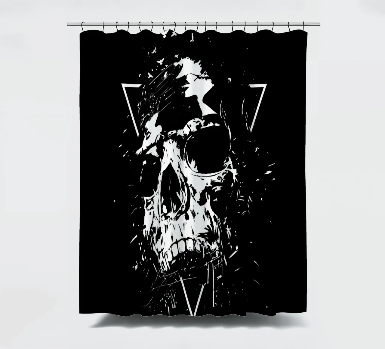 Skull X (b&w) tenda da doccia da Balazs Solti