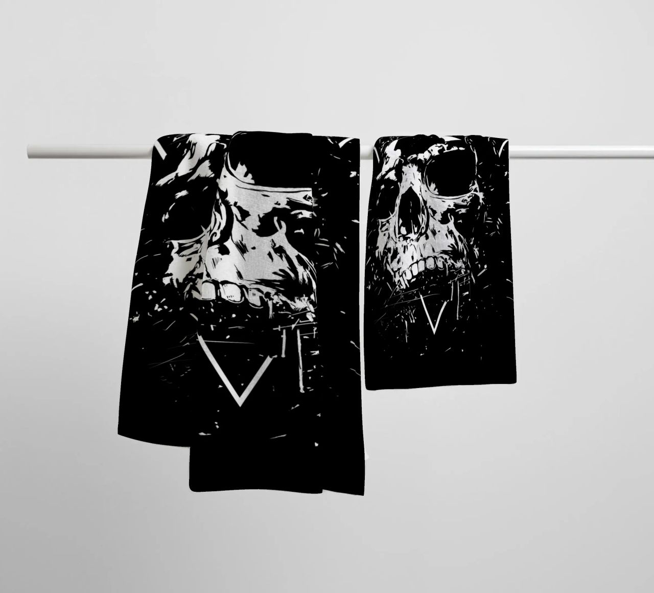 Skull X (b&w) asciugamano da bagno da Balazs Solti