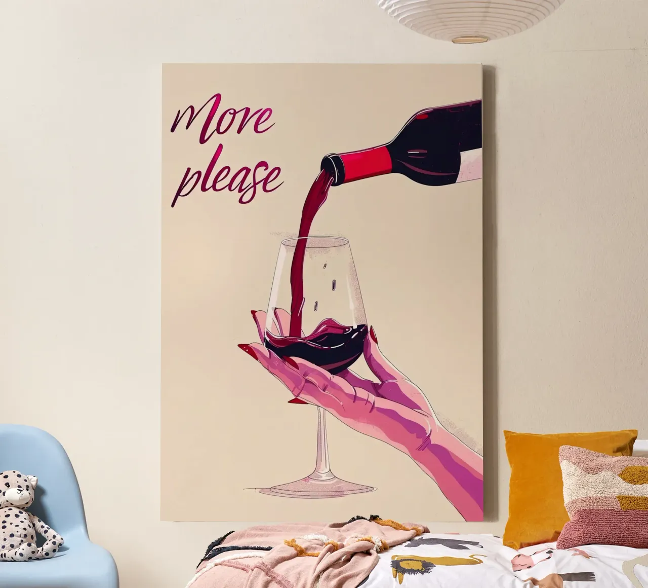 Più vino per favore tela con Cornice a cassetta da hanna shop