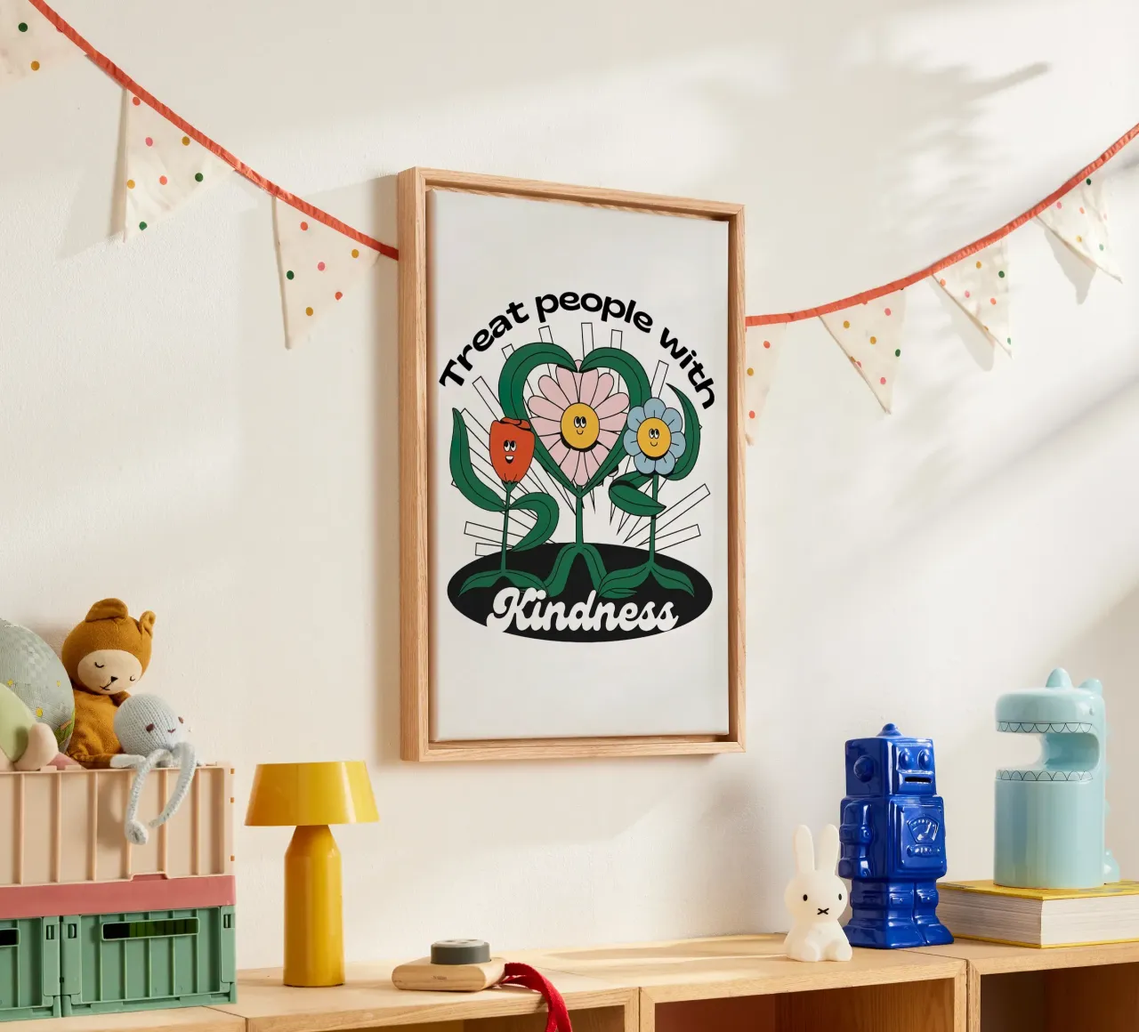 Trattare le persone con gentilezza tela con Cornice a cassetta da hanna shop