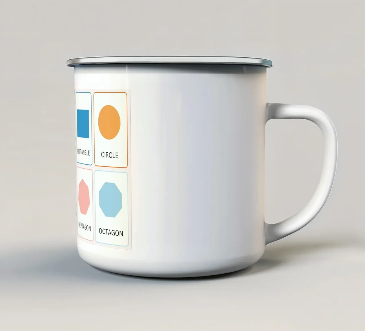 Poster didattico sulle forme geometriche - Arte in classe per la matematica tazza in smalto da vintagepod