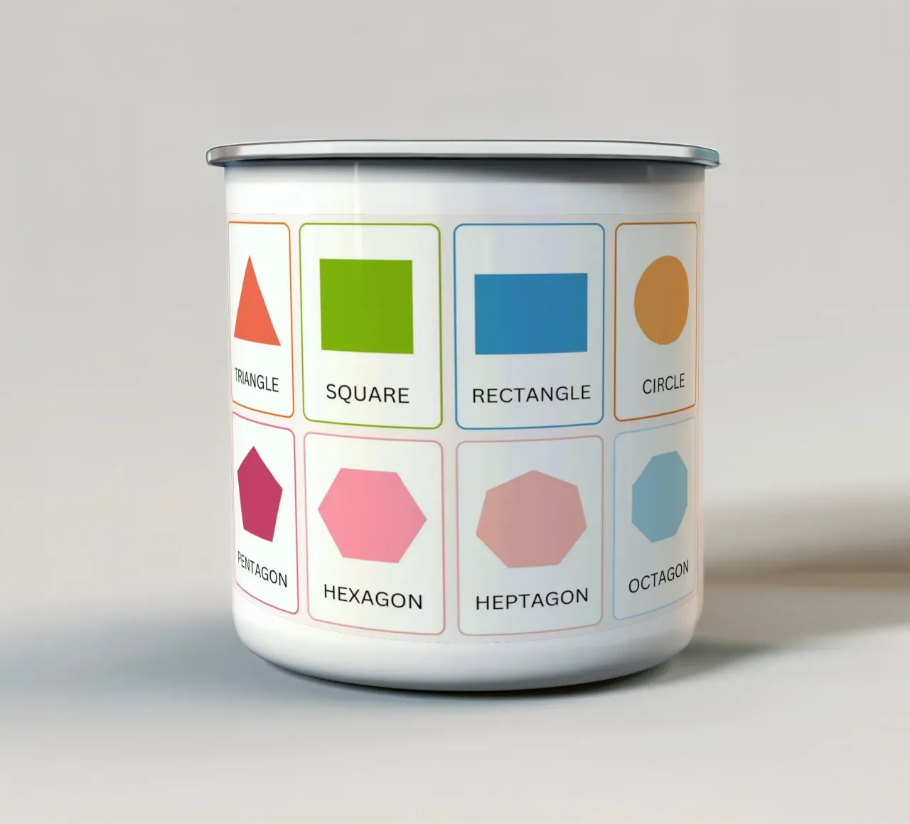Poster didattico sulle forme geometriche - Arte in classe per la matematica tazza in smalto da vintagepod