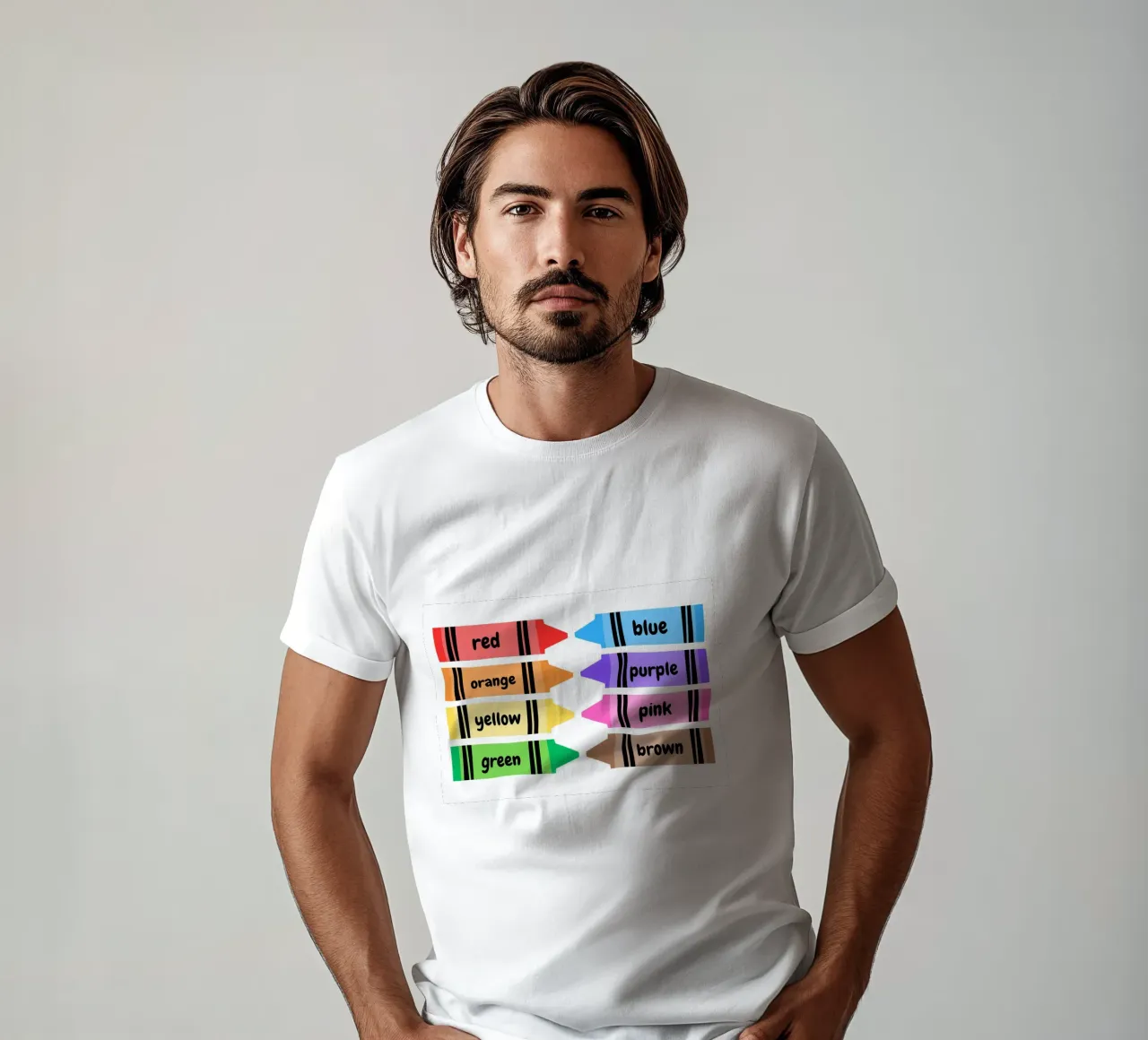 Poster con i pastelli colorati - Camera dei bambini - Apprendimento del colore t-shirt da vintagepod