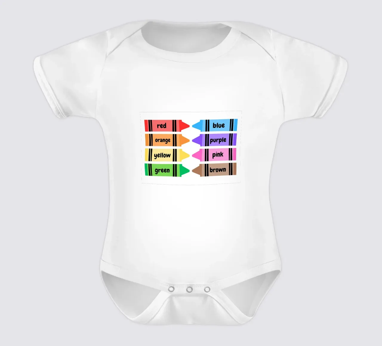 Poster con i pastelli colorati - Camera dei bambini - Apprendimento del colore body neonato maniche corte da vintagepod