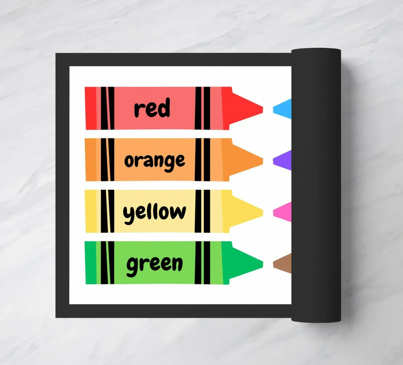 Poster con i pastelli colorati - Camera dei bambini - Apprendimento del colore zerbino da vintagepod