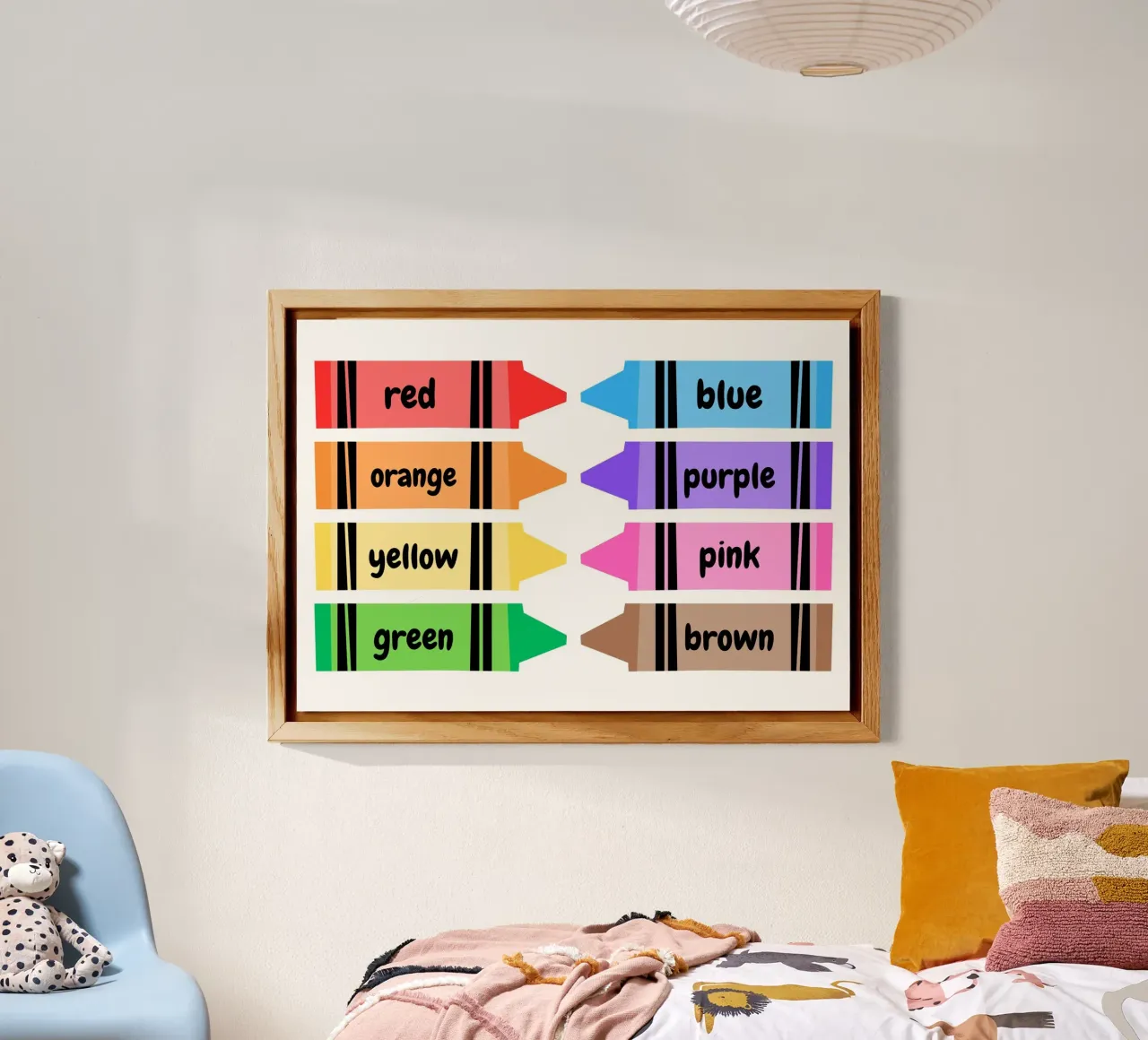 Poster con i pastelli colorati - Camera dei bambini - Apprendimento del colore alluminio dibond da vintagepod