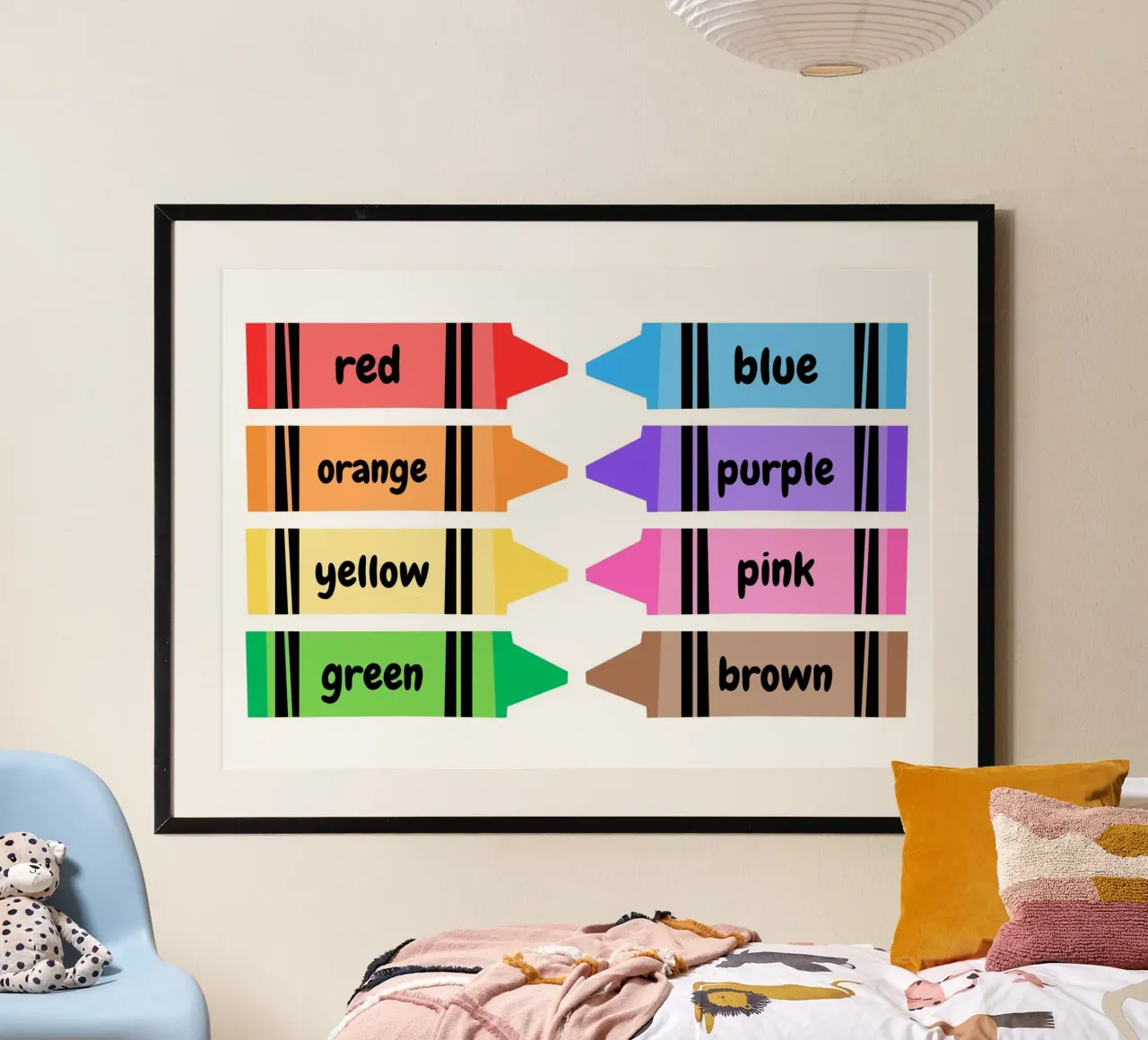 Poster con i pastelli colorati - Camera dei bambini - Apprendimento del colore poster da vintagepod