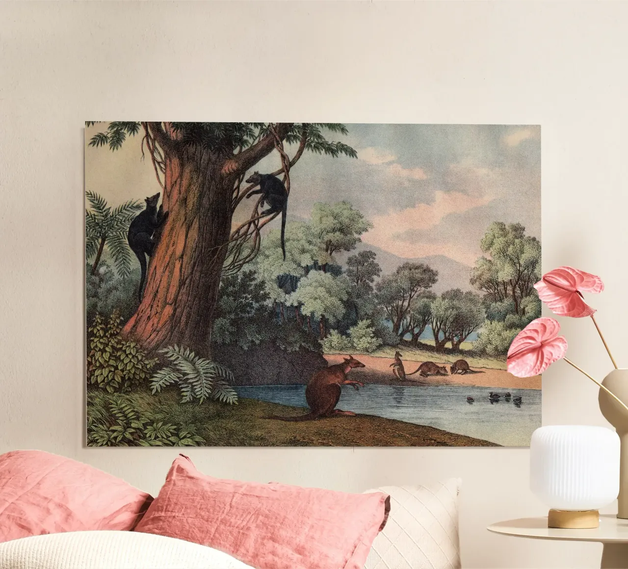 Vintage Kolb 12 Tafel 22 Baumkänguruh poster con telaio in legno da Vintage Print Collection