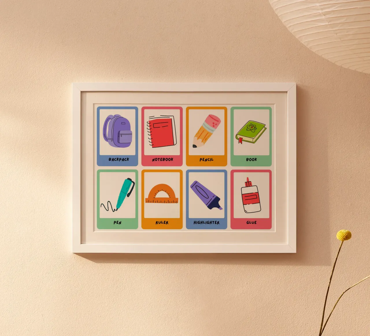Schulsachen Educational Poster - Zurück zur Schule Kunst Poster von vintagepod