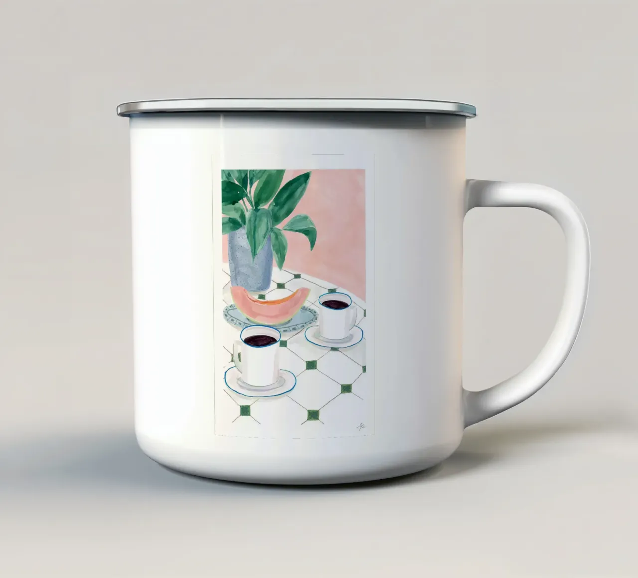 Mattine al melone tazza in smalto da hanna shop