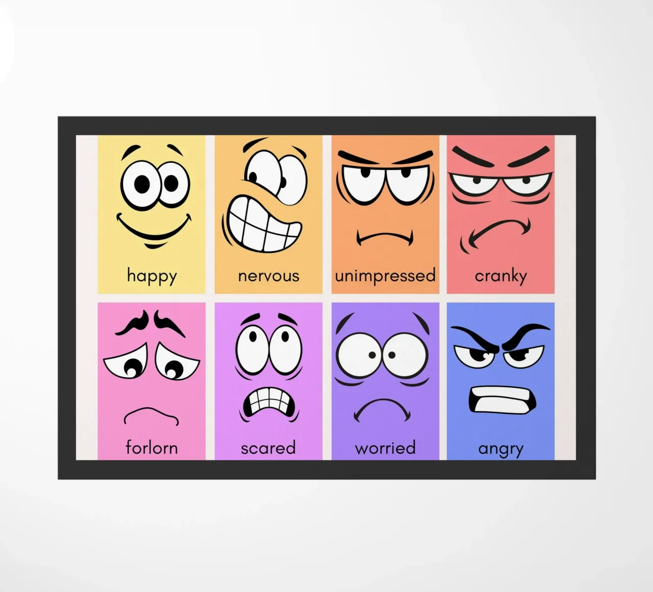 Poster con i volti delle emozioni - Grafico dei sentimenti per bambini zerbino da vintagepod