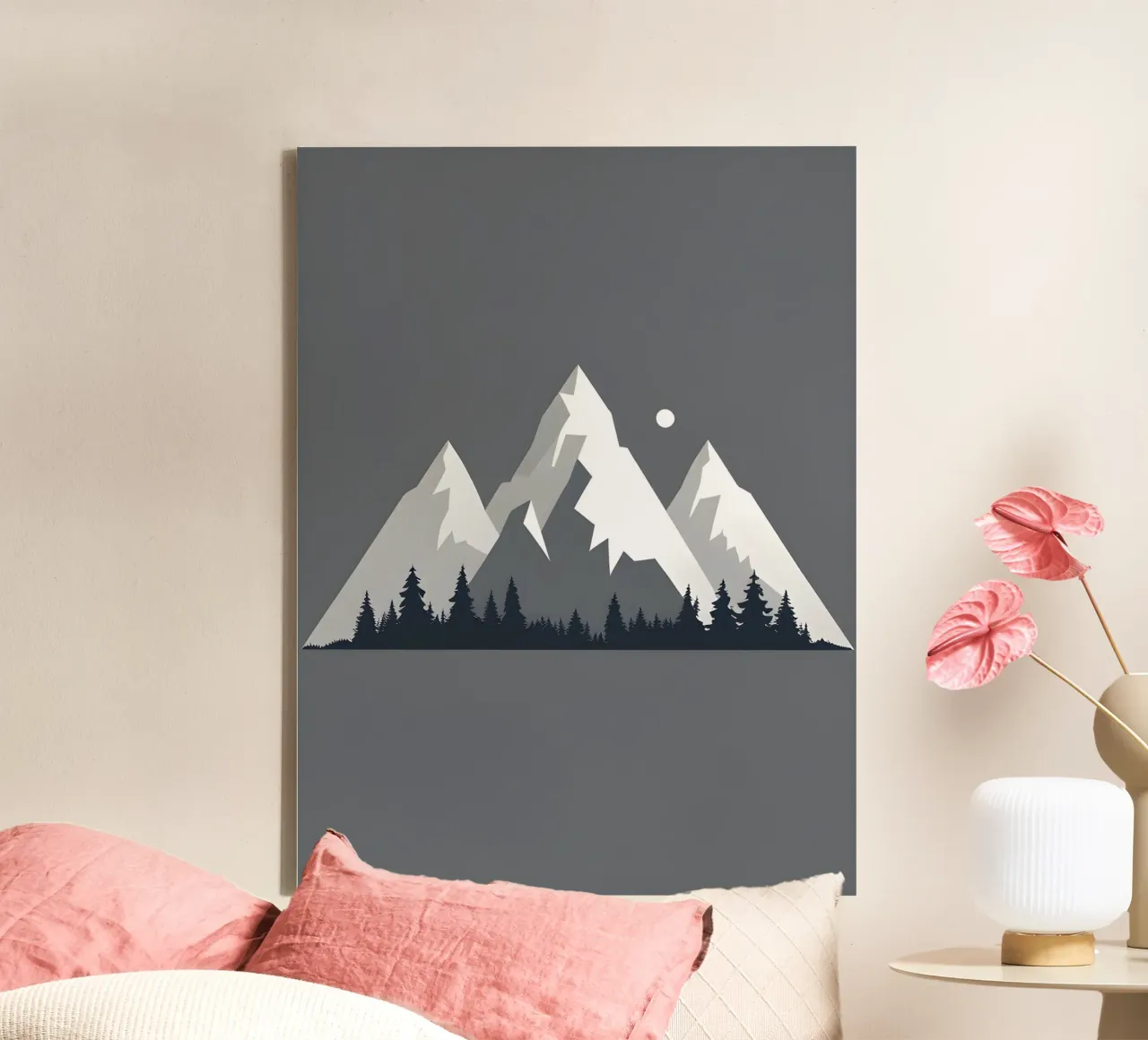 Silhouette di montagna tela con Cornice a cassetta da The Green Room