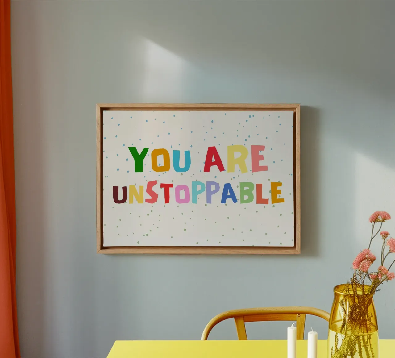 Poster ispiratore "Sei inarrestabile" - Arte per bambini tela con Cornice a cassetta da vintagepod