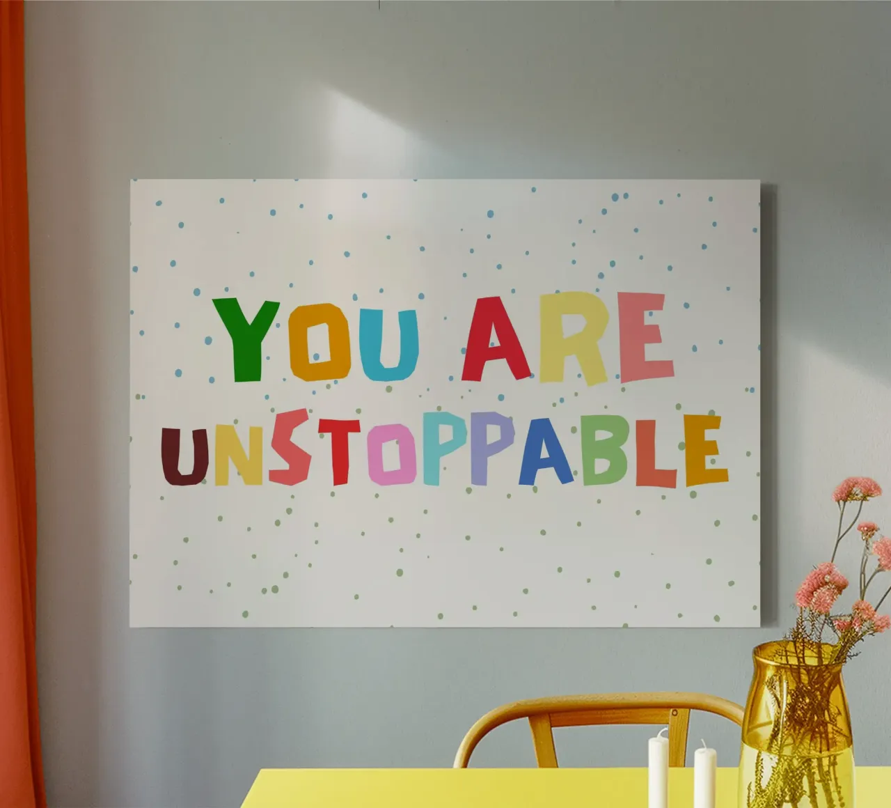 Poster ispiratore "Sei inarrestabile" - Arte per bambini tela con Cornice a cassetta da vintagepod