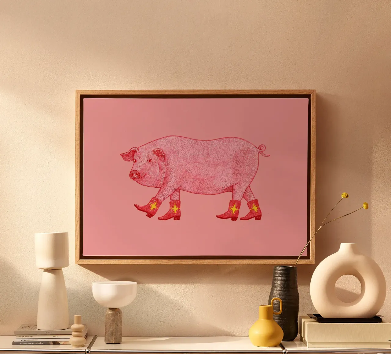 Marjorie The Pig tela con Cornice a cassetta da AnyoneCanYeehaw