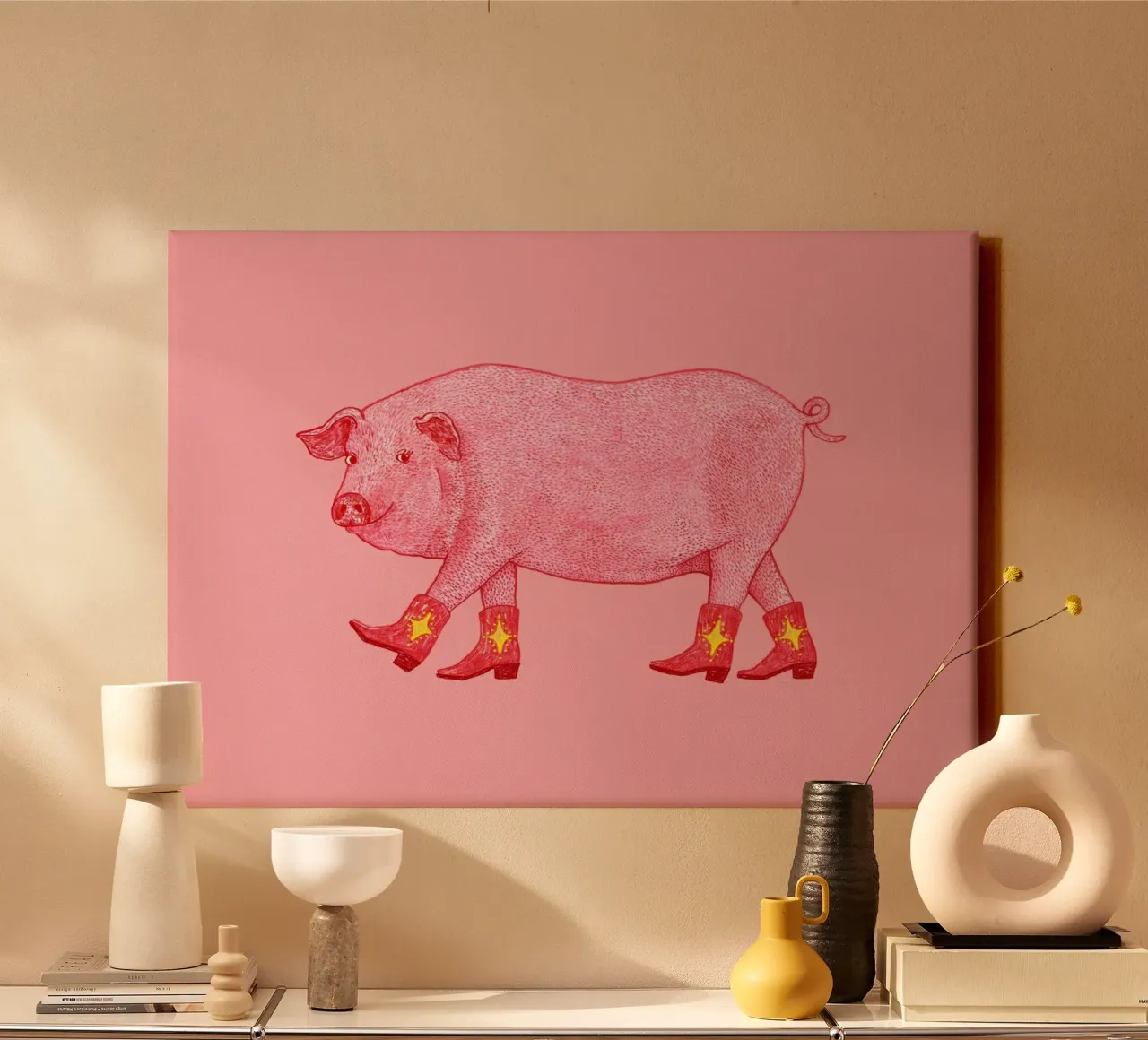 Marjorie The Pig tela con Cornice a cassetta da AnyoneCanYeehaw