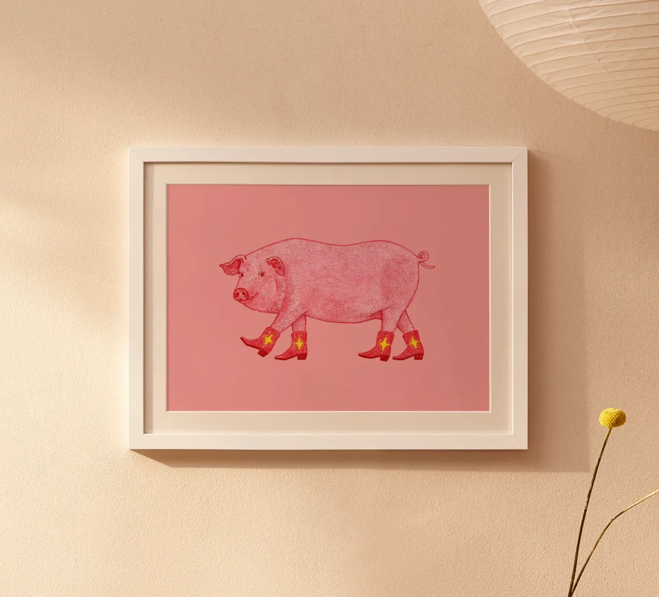 Marjorie The Pig poster con telaio in plastica da AnyoneCanYeehaw