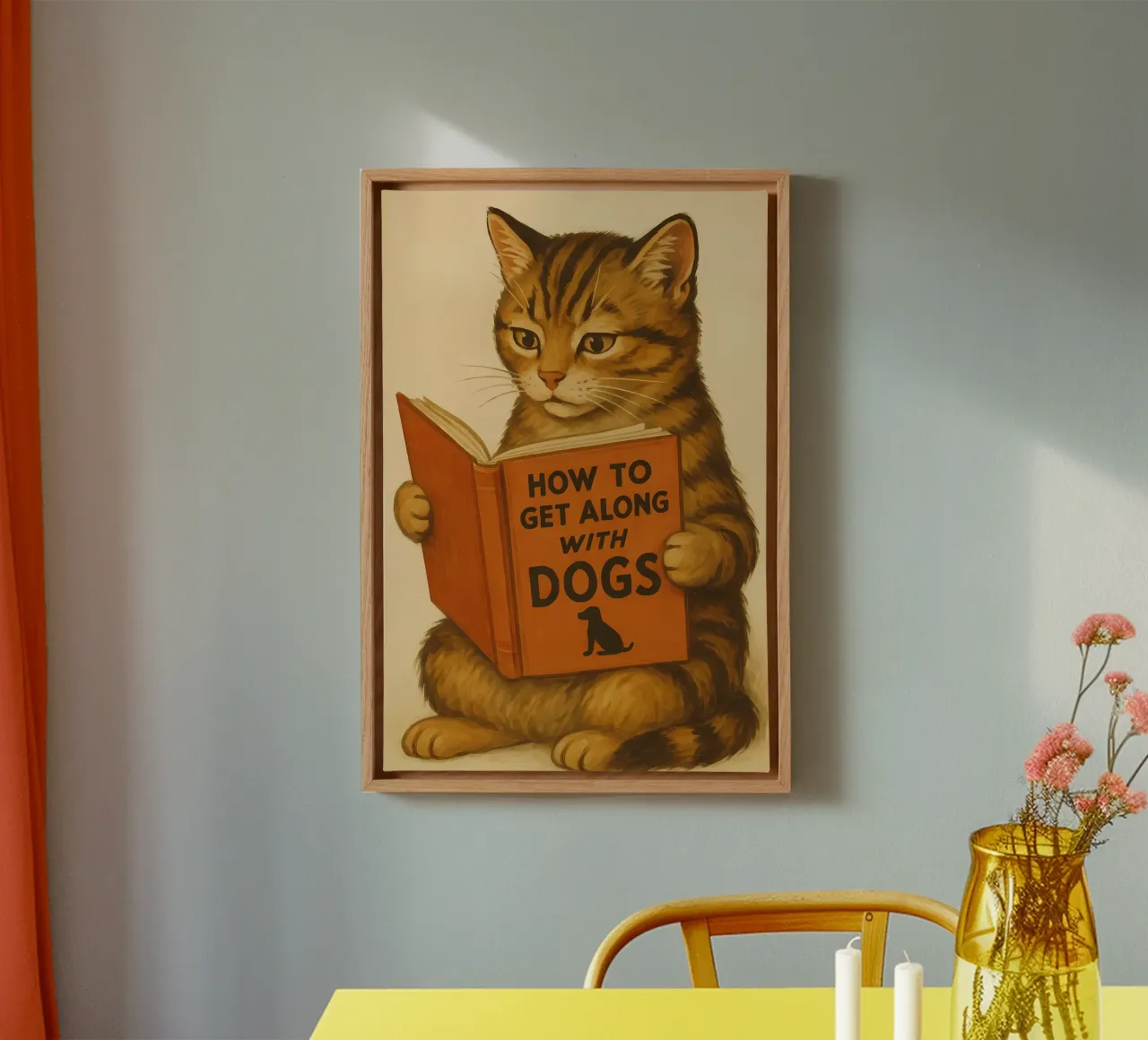 How to Get Along with Dogs canvas with Floater frame by Arjun