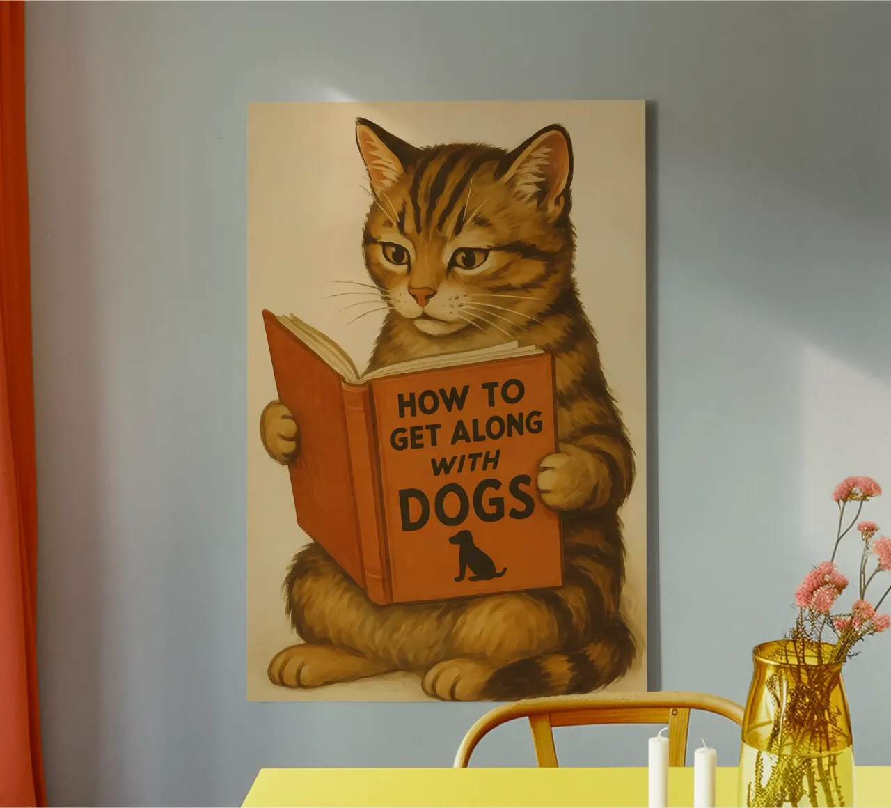 How to Get Along with Dogs canvas with Floater frame by Arjun