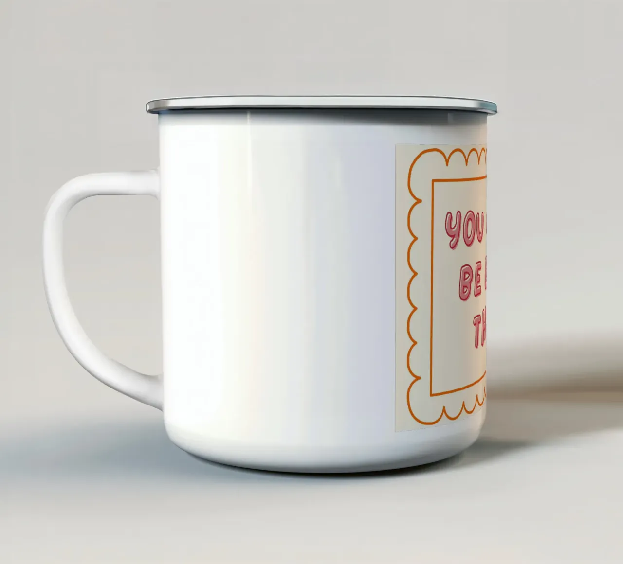"Poster ispiratore "Puoi fare cose coraggiose tazza in smalto da vintagepod