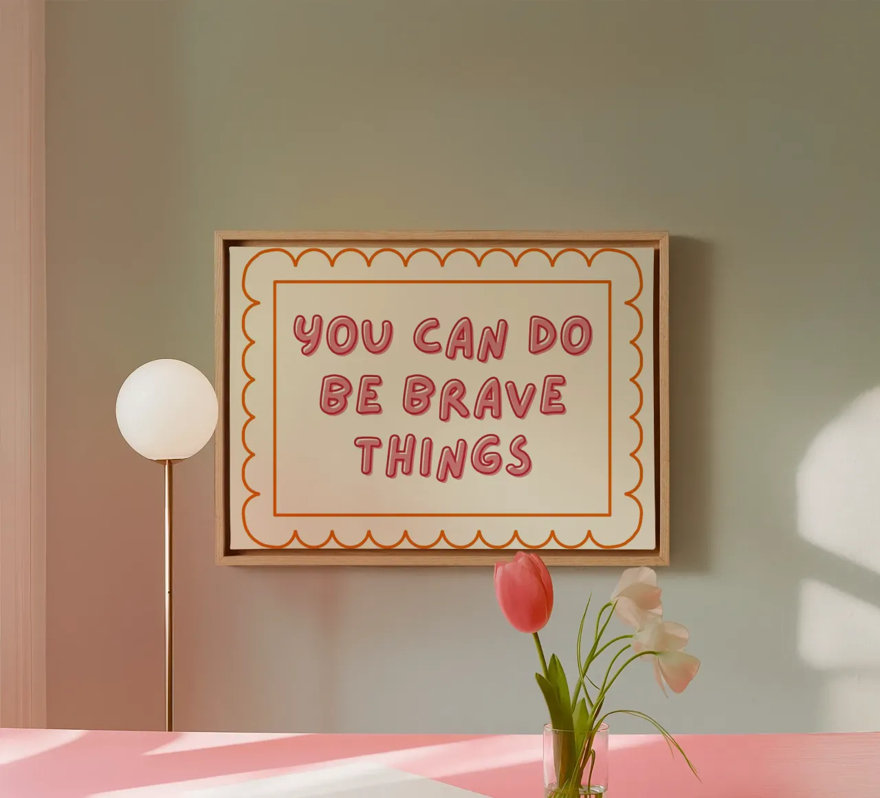 "You Can Do Brave Things" Inspirational Poster canvas with Floater frame by vintagepod
