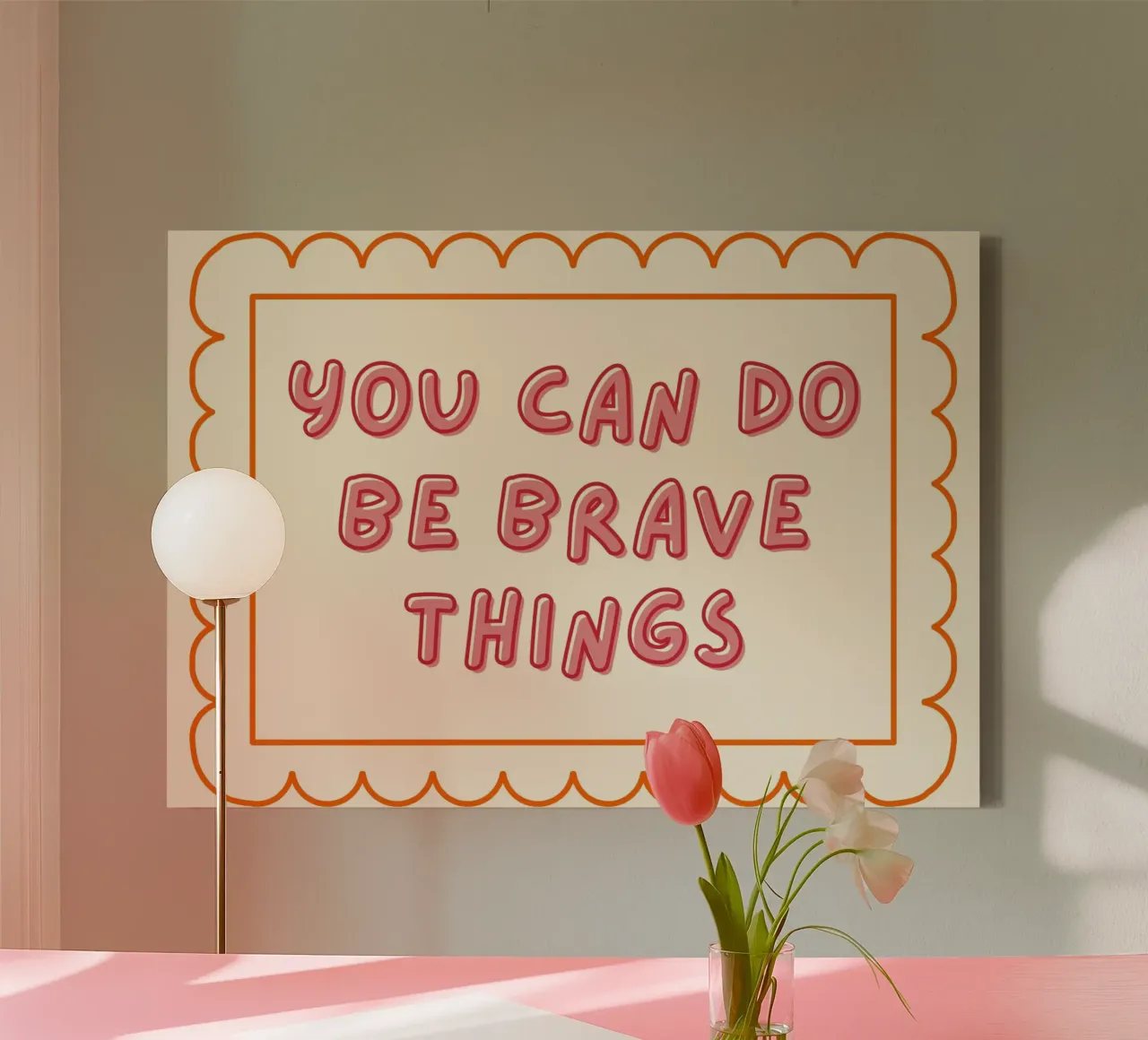 "You Can Do Brave Things" Inspirational Poster canvas with Floater frame by vintagepod