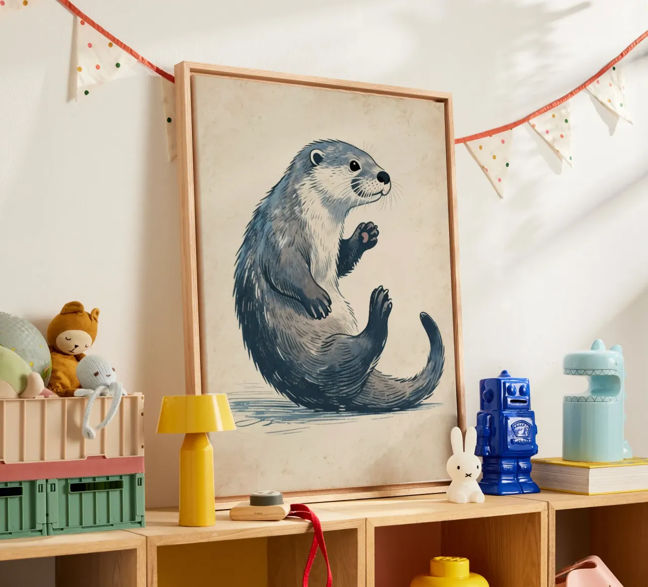 Schattige Otter canvas met Baklijst van knowledge