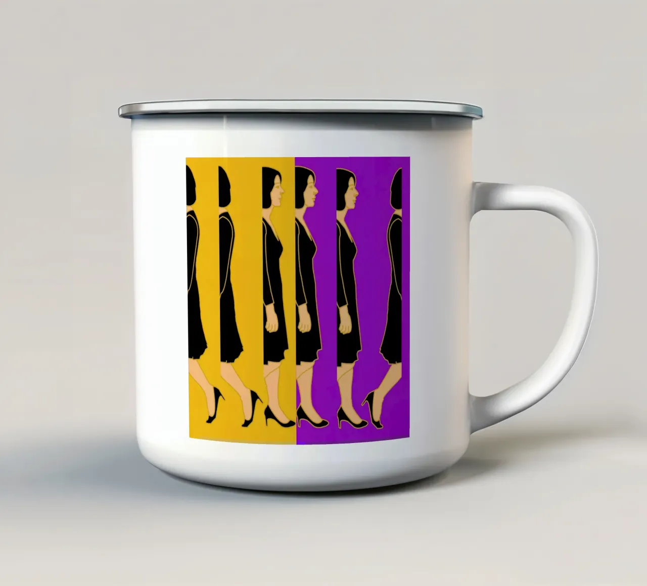 Taglio in movimento tazza in smalto da hanna shop