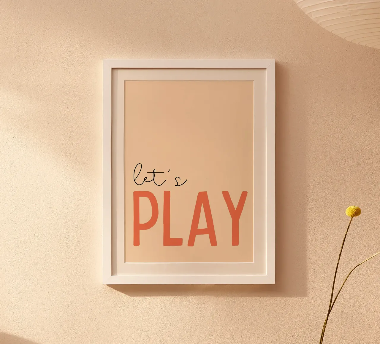 Poster minimalista per la stanza dei giochi "Let's Play" - Arte moderna poster da vintagepod