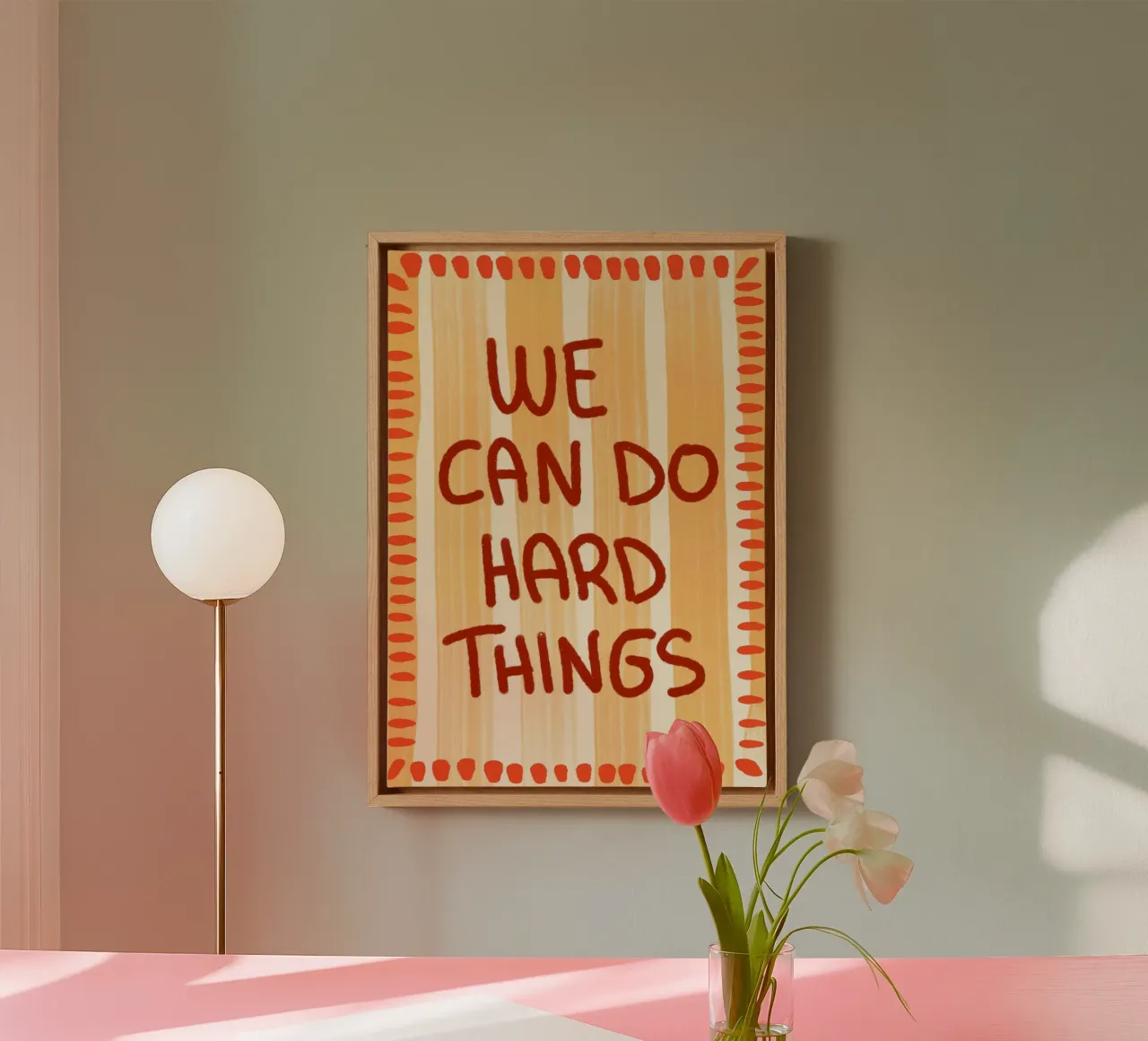 Affiche de motivation "We Can Do Hard Things" (Nous pouvons faire des choses difficiles) toile avec Caisse américaine de vintagepod