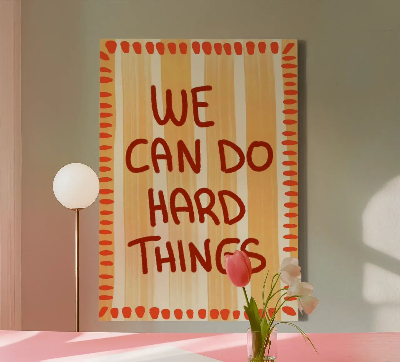 Affiche de motivation "We Can Do Hard Things" (Nous pouvons faire des choses difficiles) toile avec Caisse américaine de vintagepod