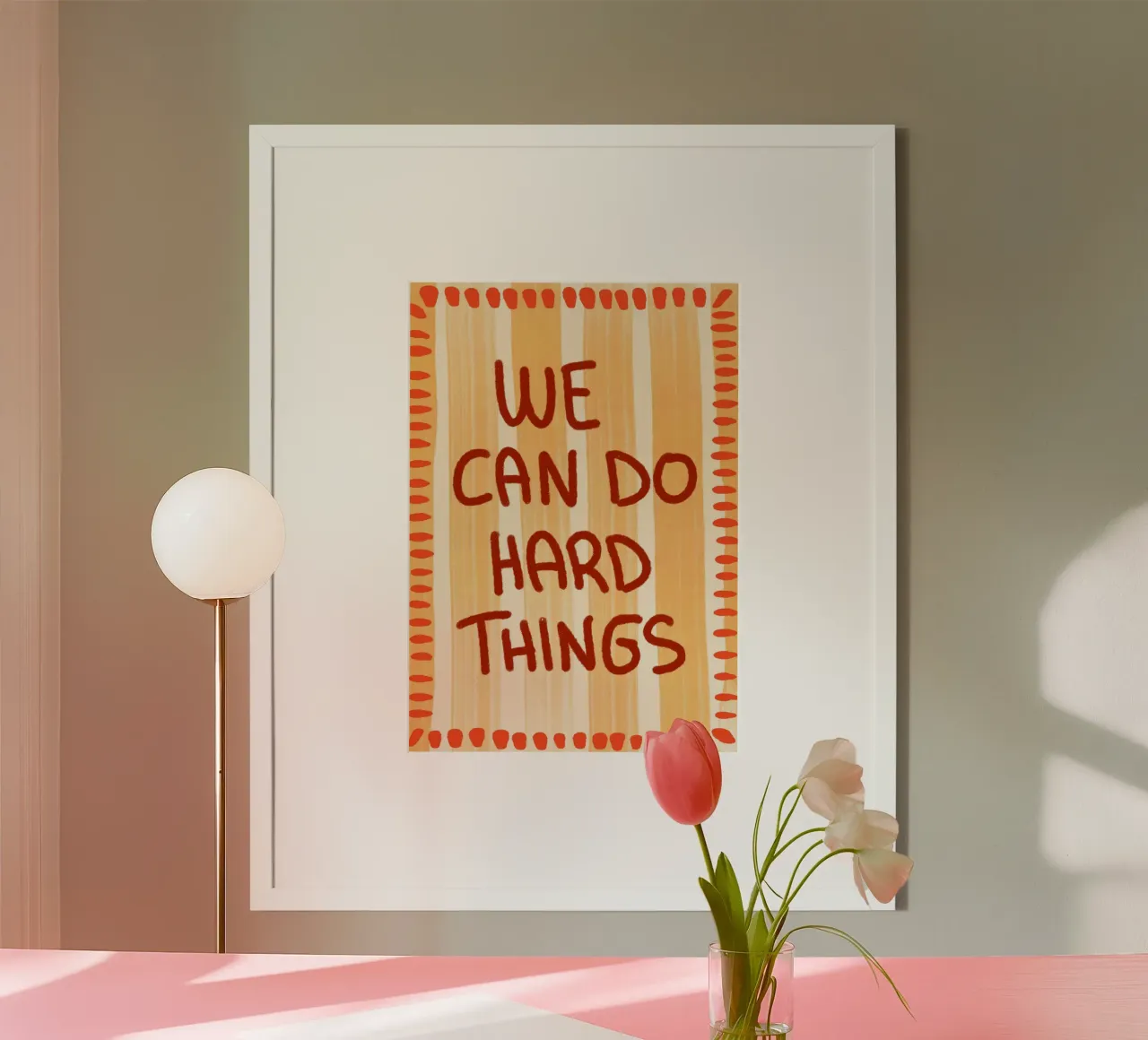 Affiche de motivation "We Can Do Hard Things" (Nous pouvons faire des choses difficiles) poster avec cadre en plastique de vintagepod