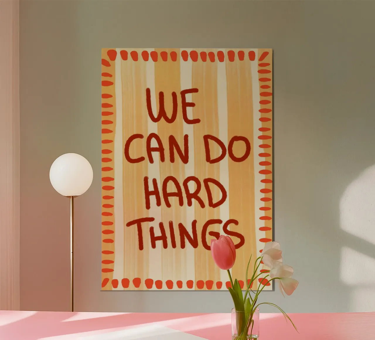 Affiche de motivation "We Can Do Hard Things" (Nous pouvons faire des choses difficiles) poster avec cadre en plastique de vintagepod
