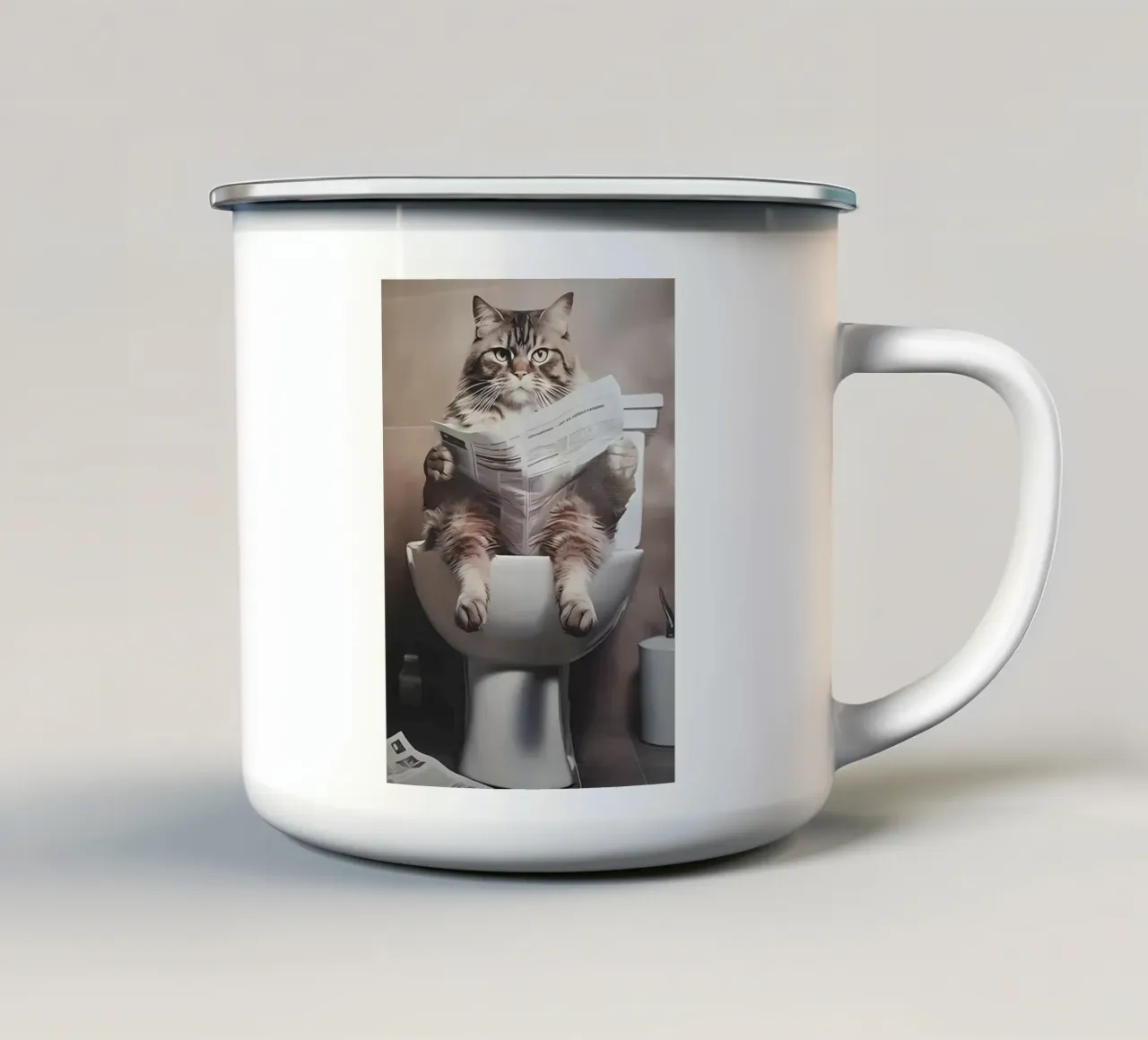 Gatto tazza in smalto da Arjun