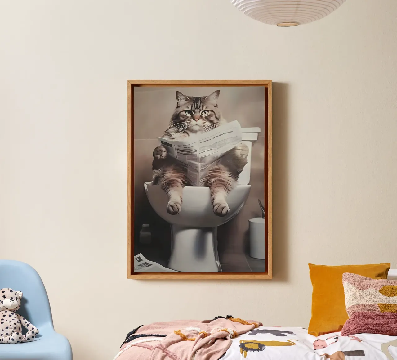 Kitty Cat canvas with Floater frame by Arjun