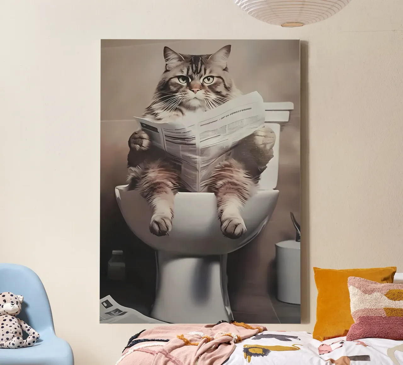 Kitty Cat canvas with Floater frame by Arjun