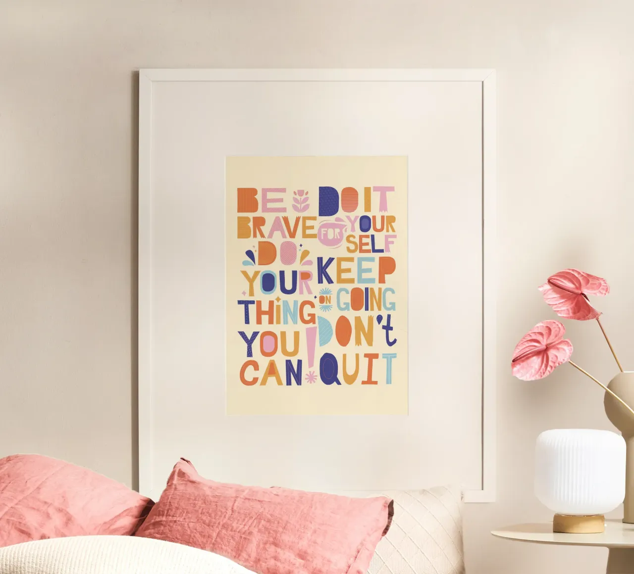 Poster tipografico d'ispirazione "Be Brave" - Arte per bambini poster da vintagepod