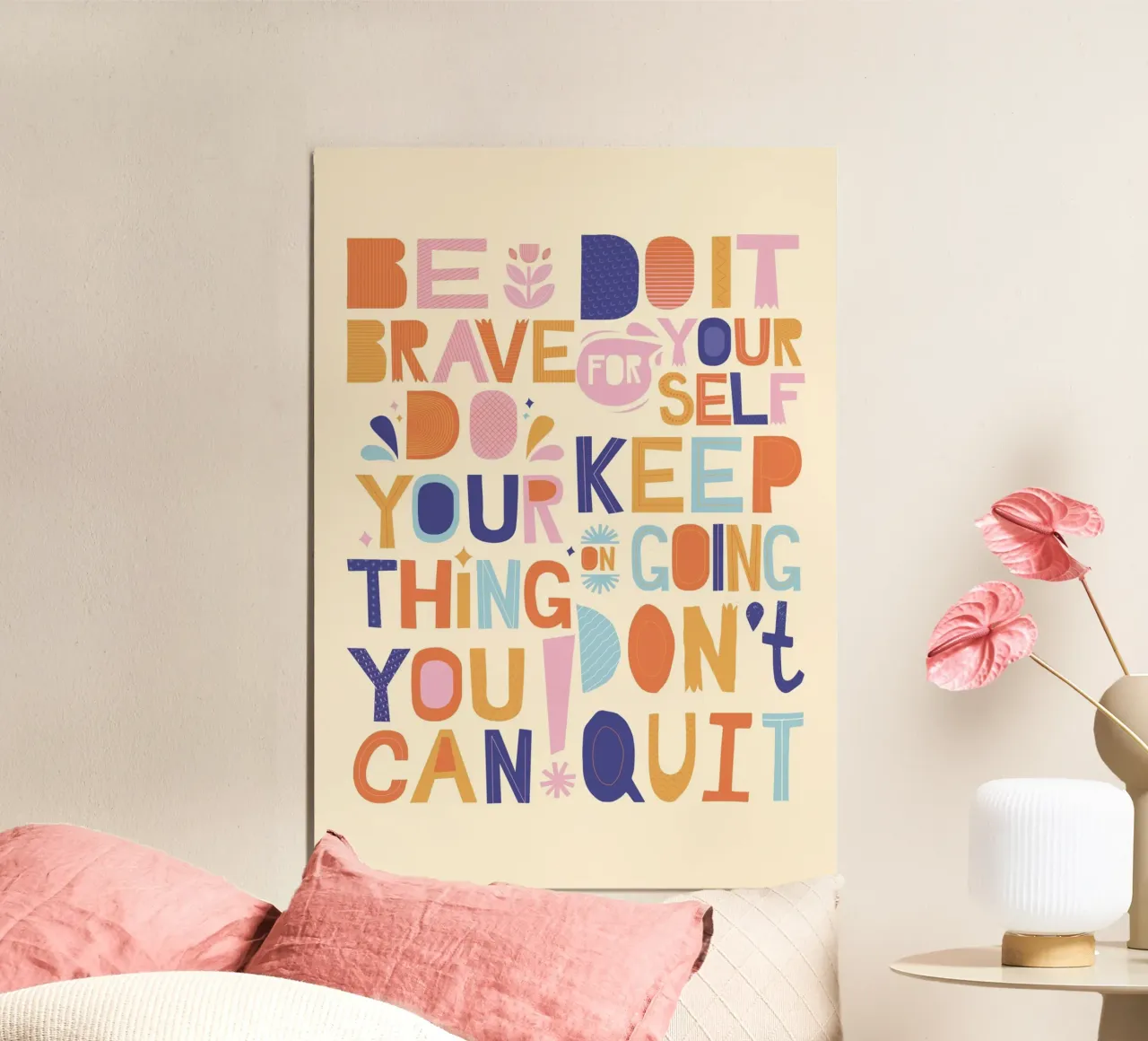 Poster tipografico d'ispirazione "Be Brave" - Arte per bambini poster da vintagepod