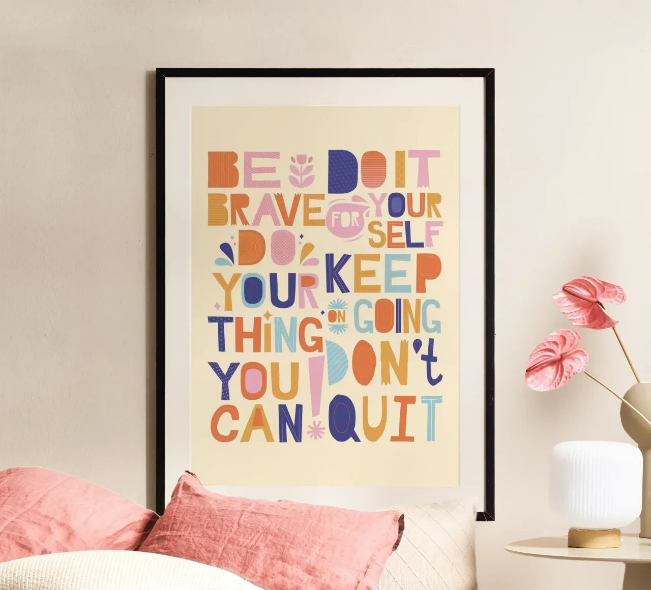 Poster tipografico d'ispirazione "Be Brave" - Arte per bambini poster da vintagepod