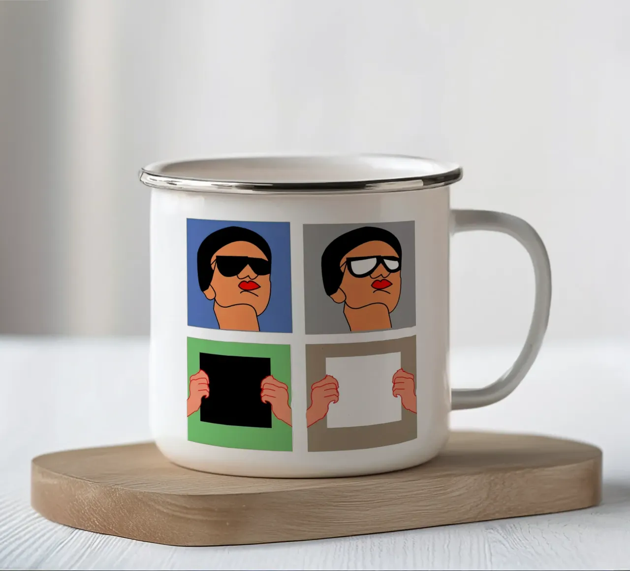 Volti tazza in smalto da hanna shop