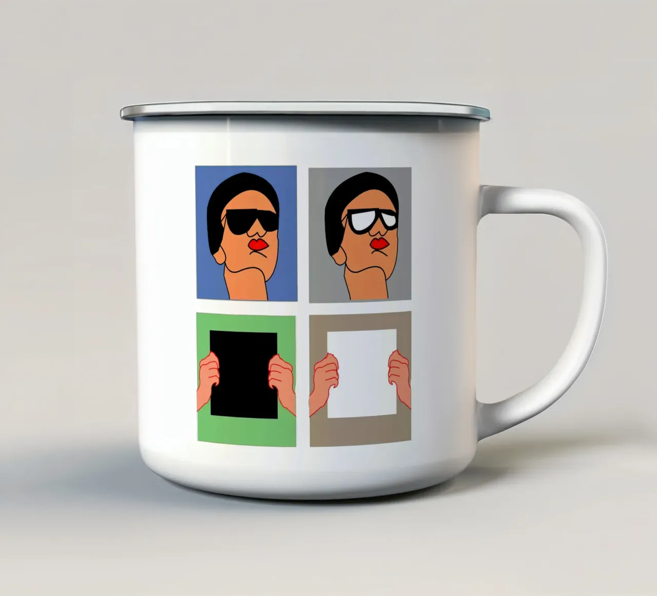 Volti tazza in smalto da hanna shop
