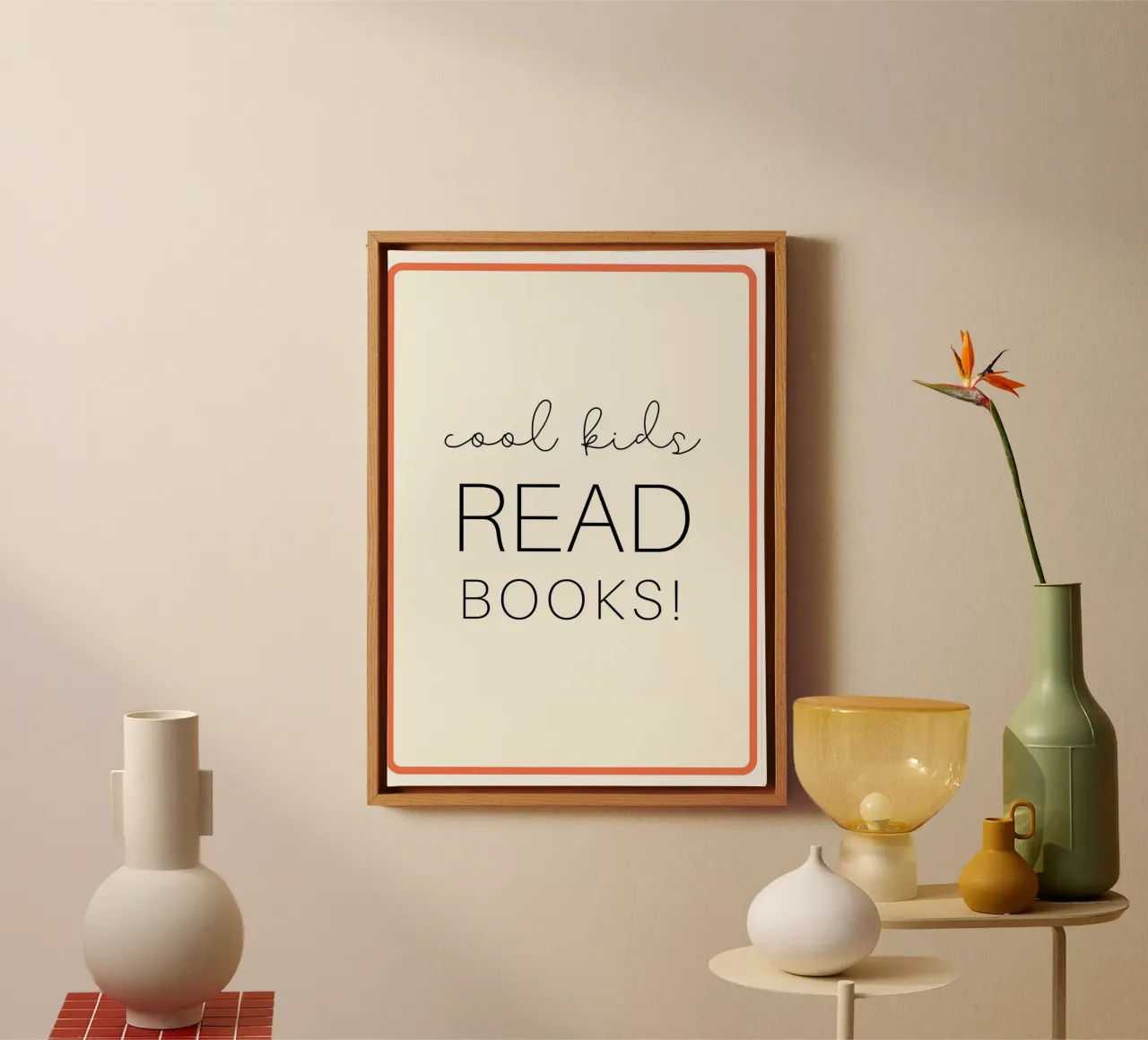 Poster per la lettura "I bambini più belli leggono i libri" - Kids Art tela con Cornice a cassetta da vintagepod