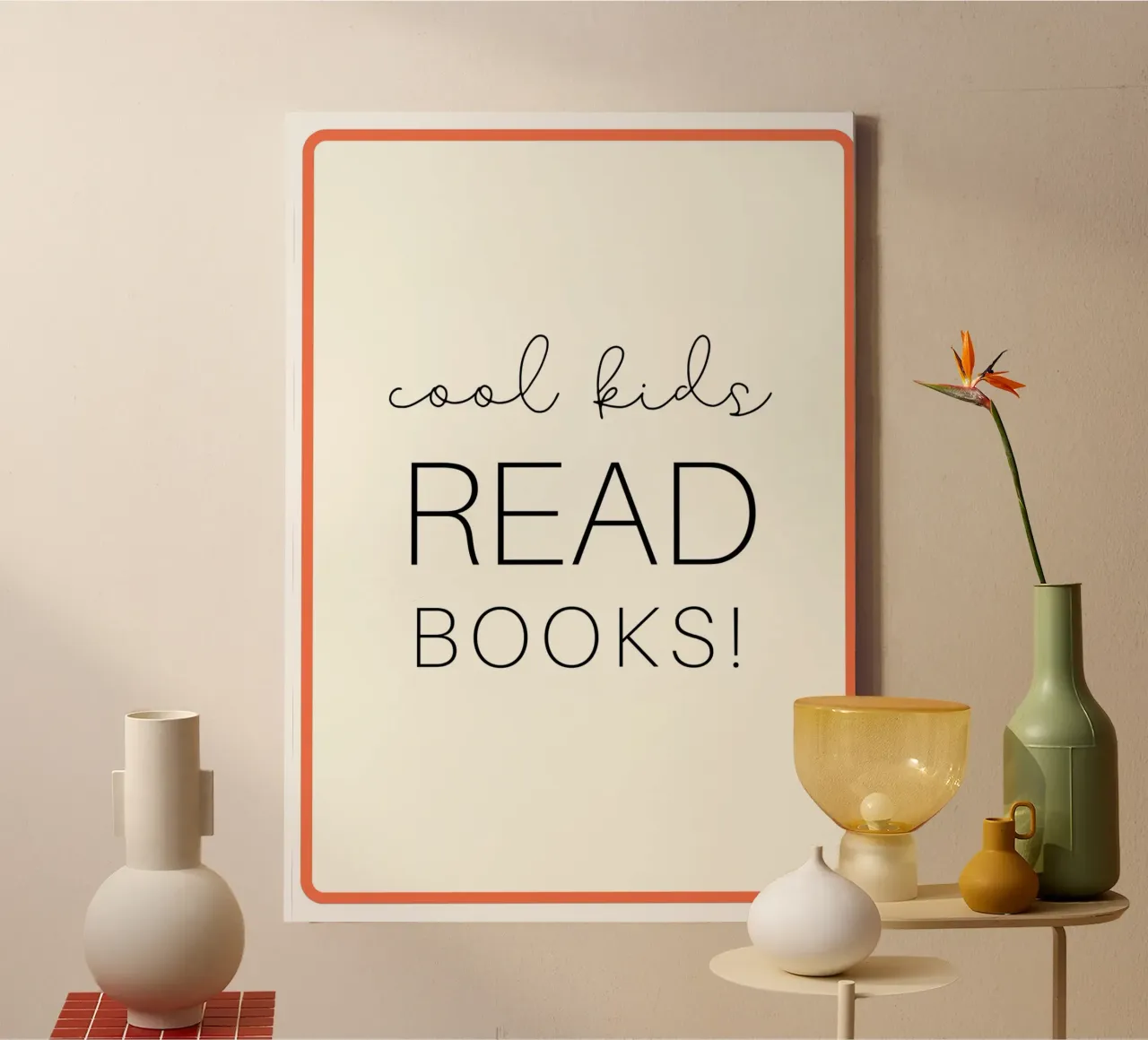 Poster per la lettura "I bambini più belli leggono i libri" - Kids Art tela con Cornice a cassetta da vintagepod