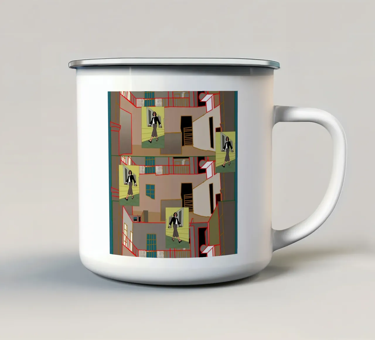 Passeggiate a piedi tazza in smalto da hanna shop