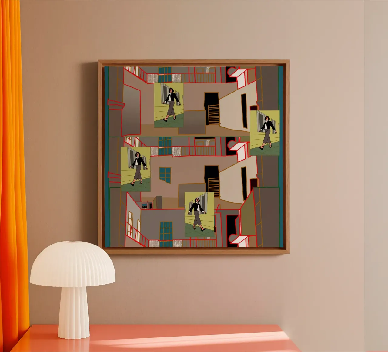 Walking around canvas with Floater frame by hanna shop